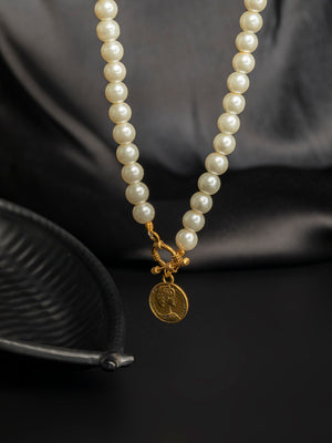 Classic Elizabeth Coin Pearl Necklace