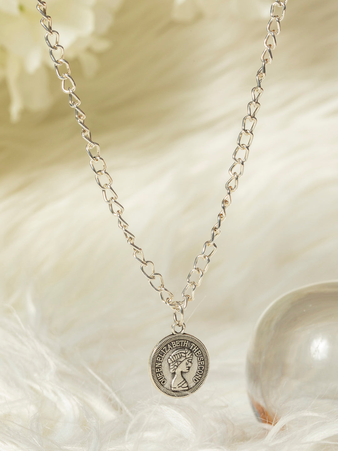 Queen Elizabeth Coin Silver Necklace