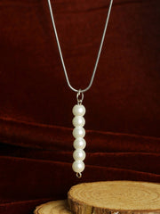 Delicate Pearl Drop Silver Necklace