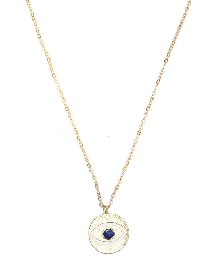 Blue Gold Plated Evil Eye Pendant