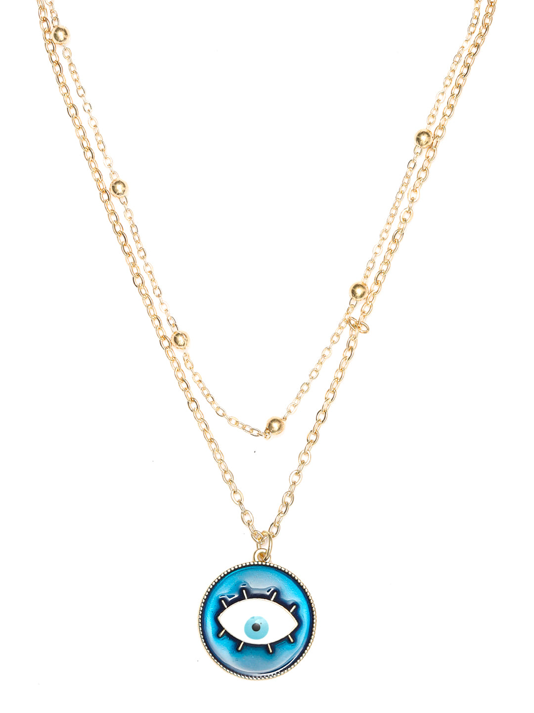 Blue Gold Palted Evil Eye Pendant