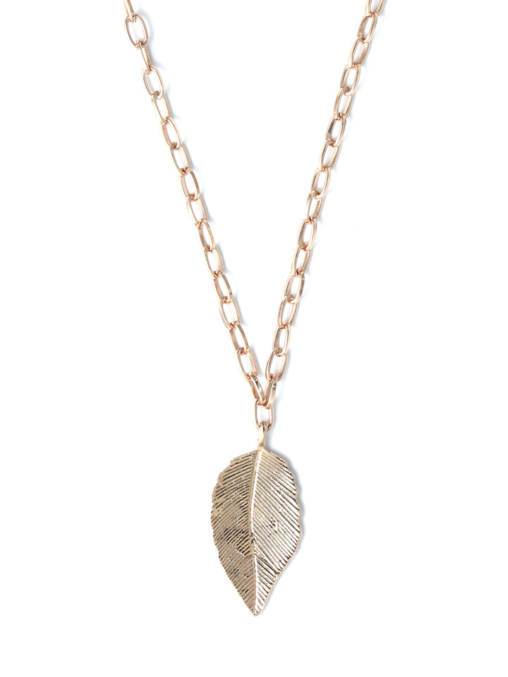 Prita Single Leaf Linked Chain Style Necklace