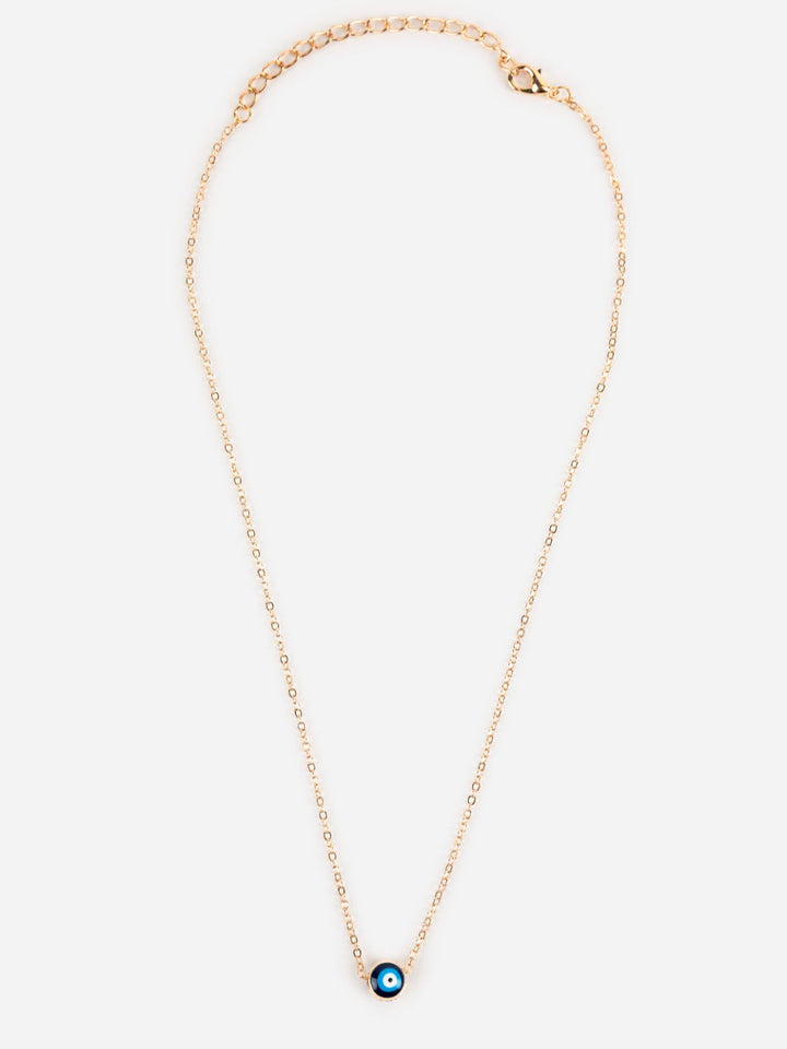 Elegant Evil Eye Rose Gold-Plated Necklace