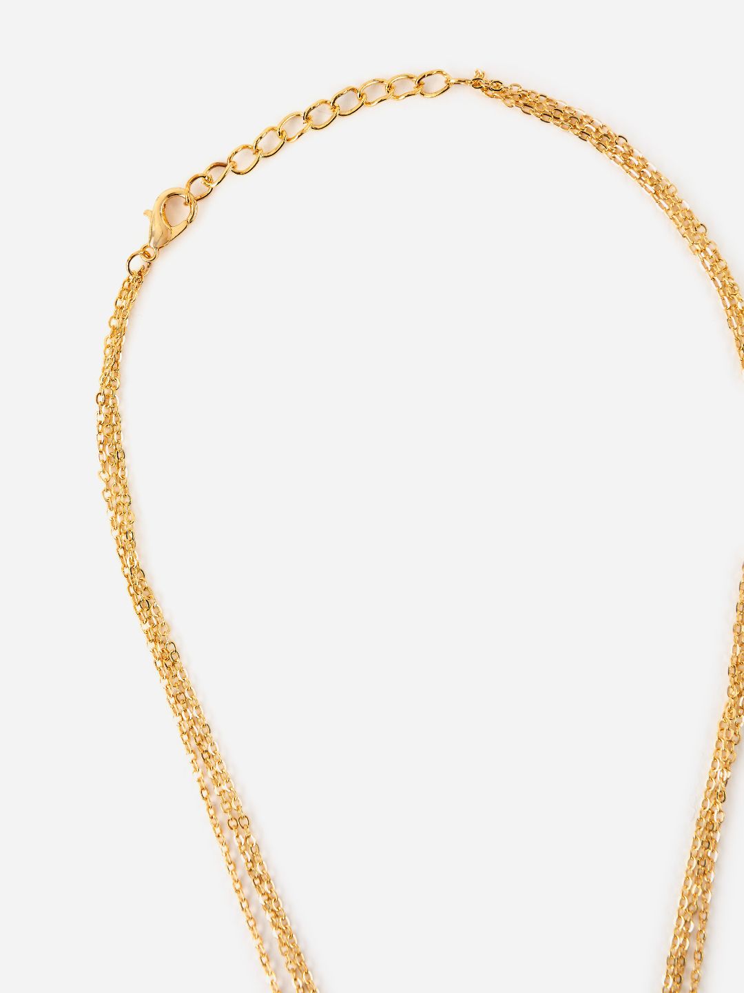 Dual-Layered Lock Link Gold-Plated Necklace