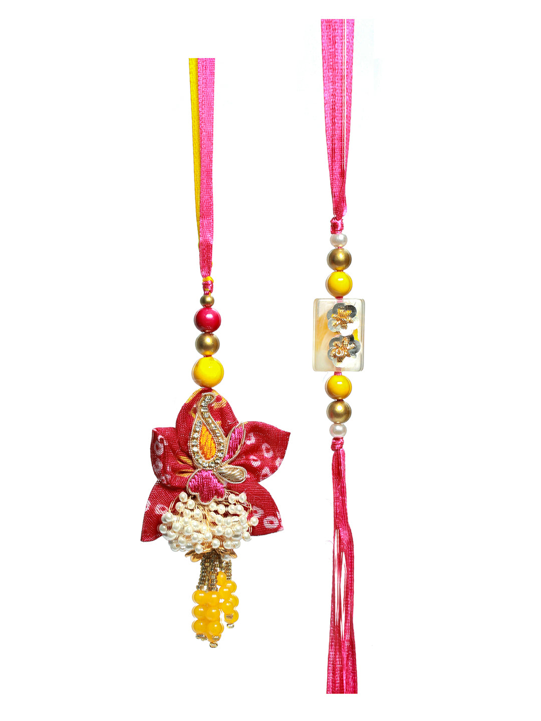 Priyaasi Floral Beaded Fancy Lumba and Rakhi Set
