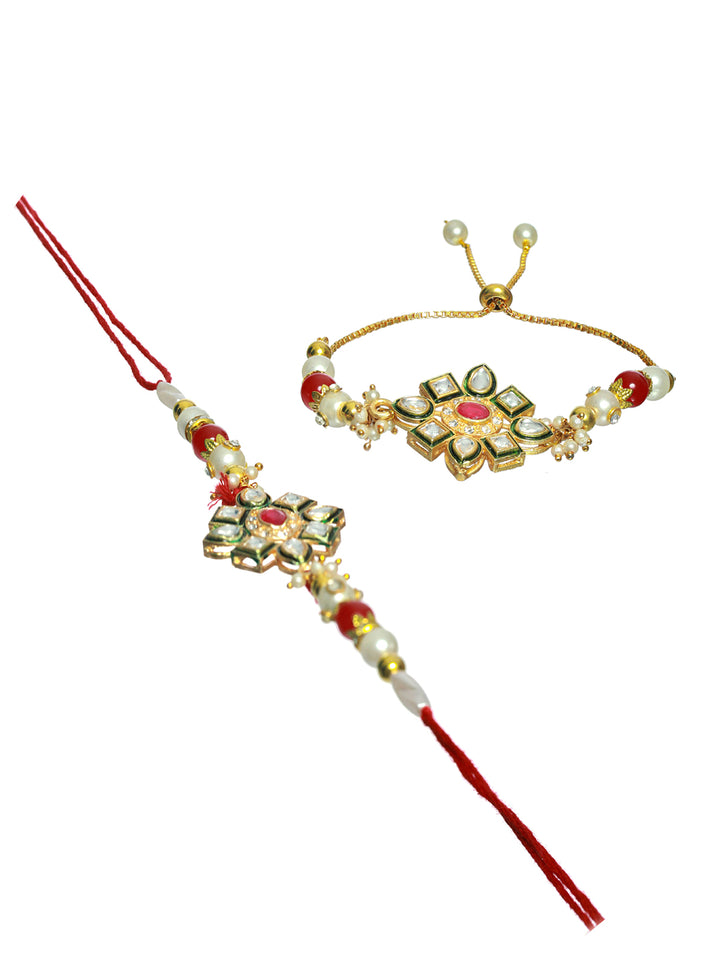 Priyaasi Studded Fancy Floral Rakhi (Set of 2)