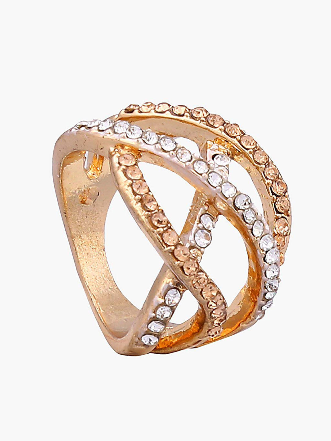 Gold Stone Single Finger Ring For Girls/Women