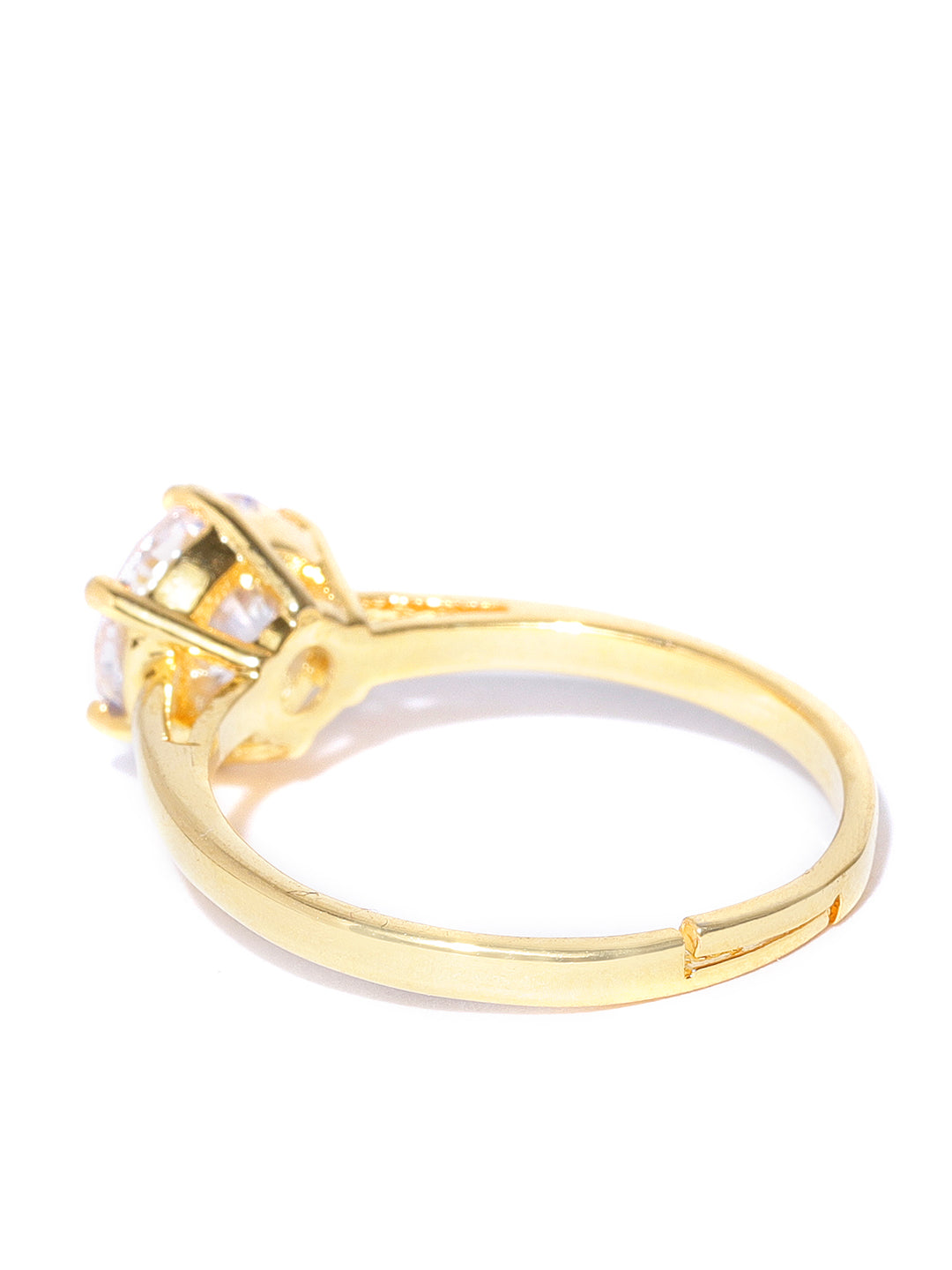 Gold-Plated Ad, American Diamond Studded Handcrafted Finger Ring