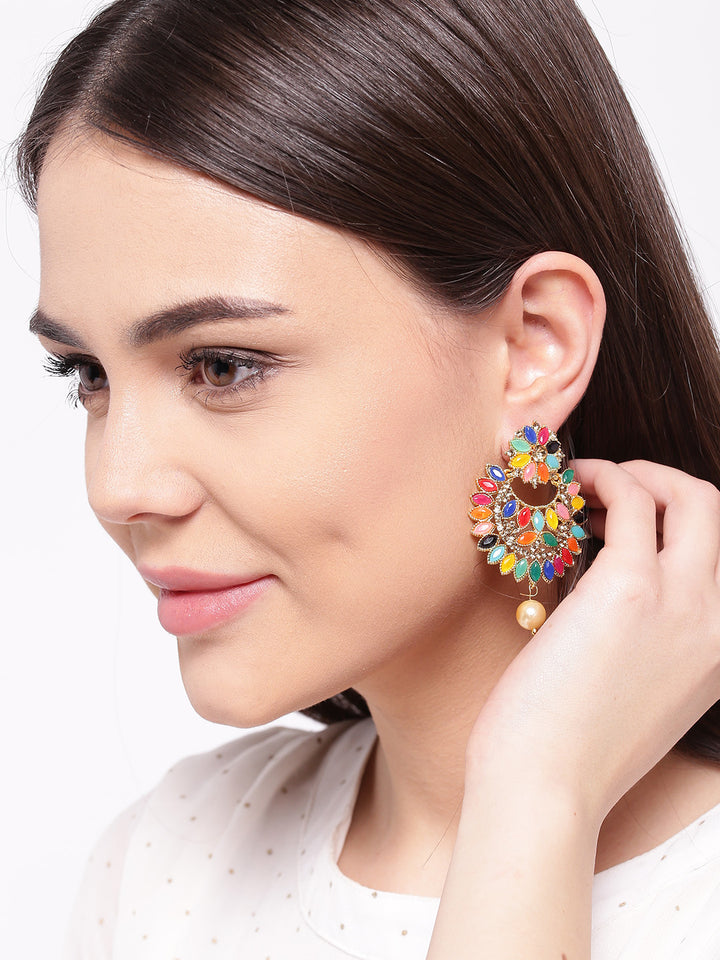 Multicolour Party Wear Drop Earrings For Girls and Women