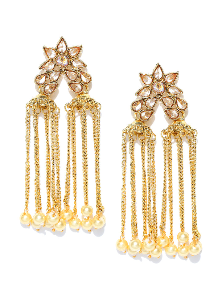 Party Wear Pearl Gold Plated Pearl Jhumki/Jhumka Earrings For Girls and Women