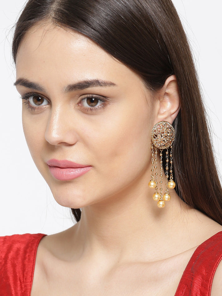 Party Wear Pearl Gold Plated Pearl Earrings For Girls and Women
