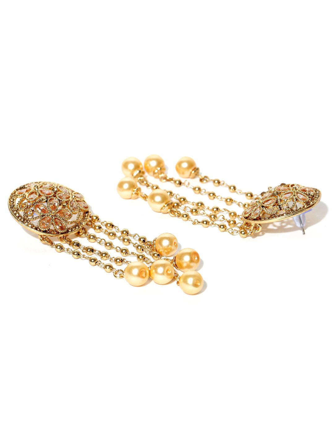 Party Wear Pearl Gold Plated Pearl Earrings For Girls and Women