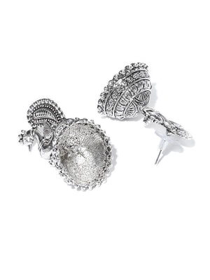 German Silver Peacock Inspired Earrings