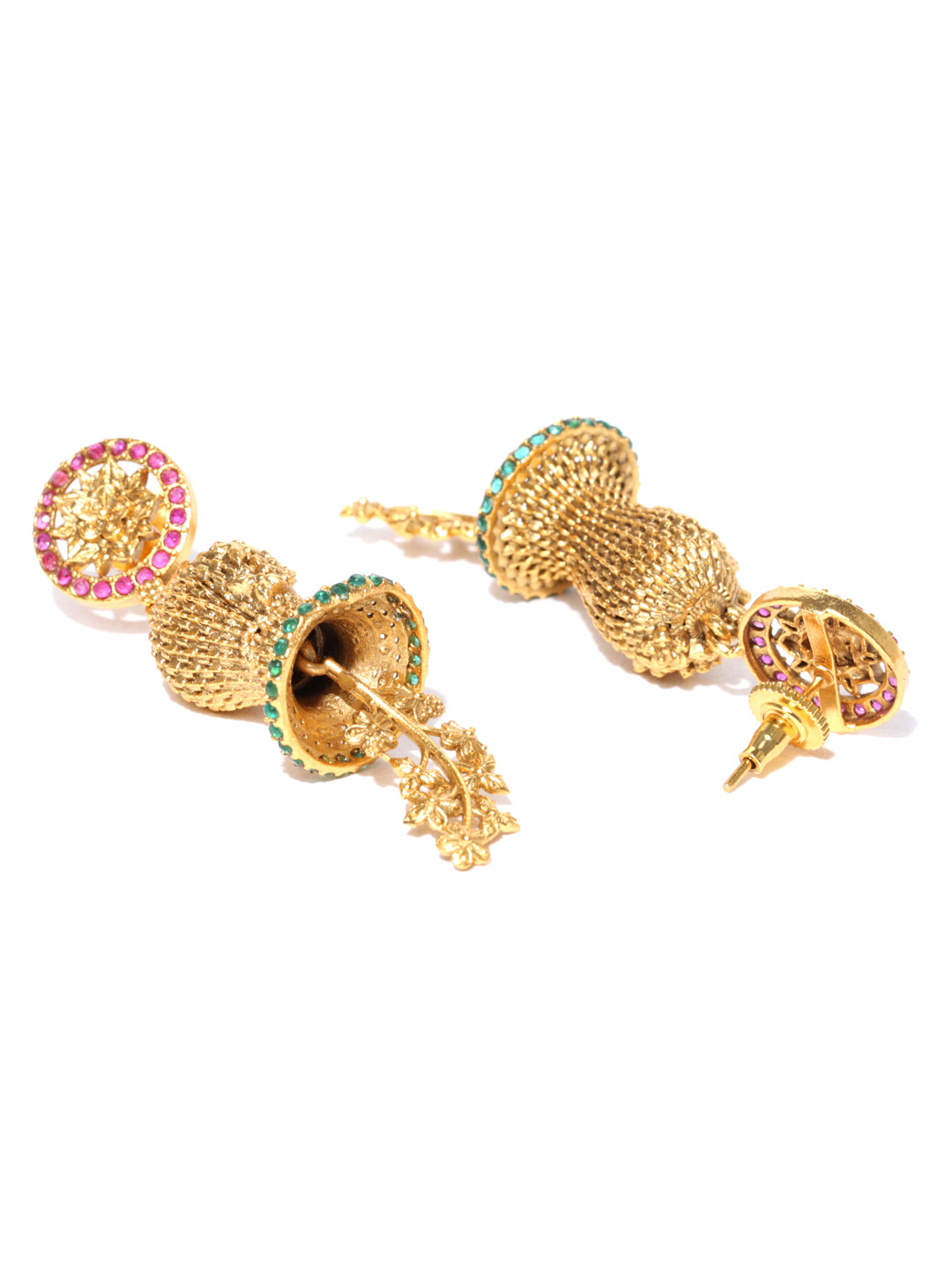Gold Plated Hanging Flowers Earrings