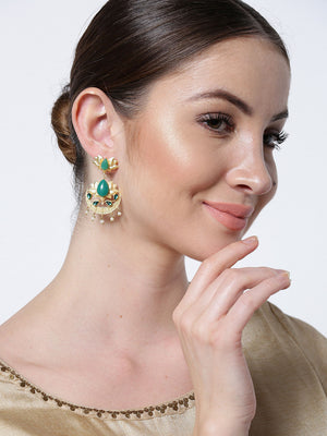 Gold Plated Lotus Flower Inspired Earrings
