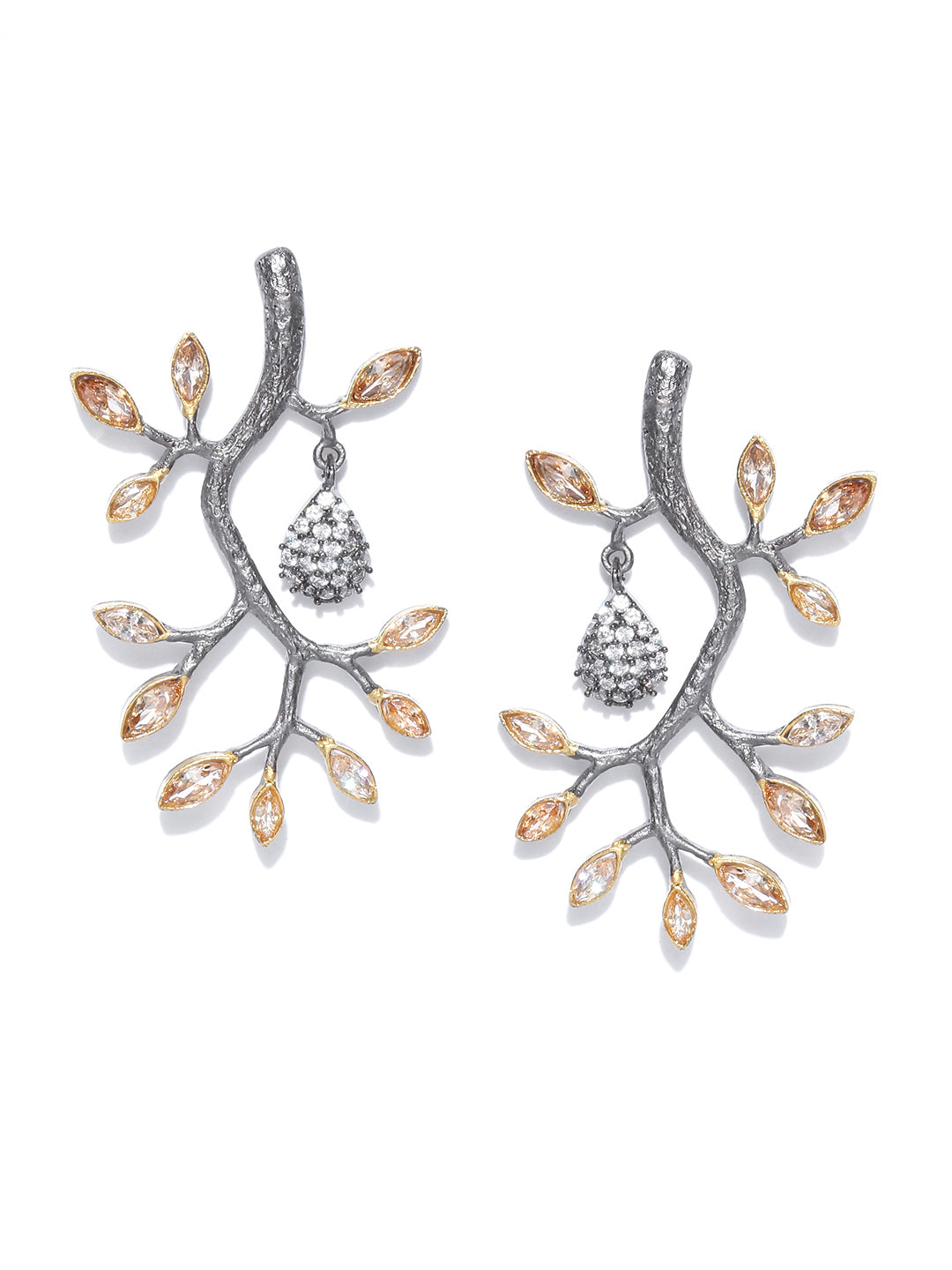 Elegant Crystal Hanging Tree Earrings