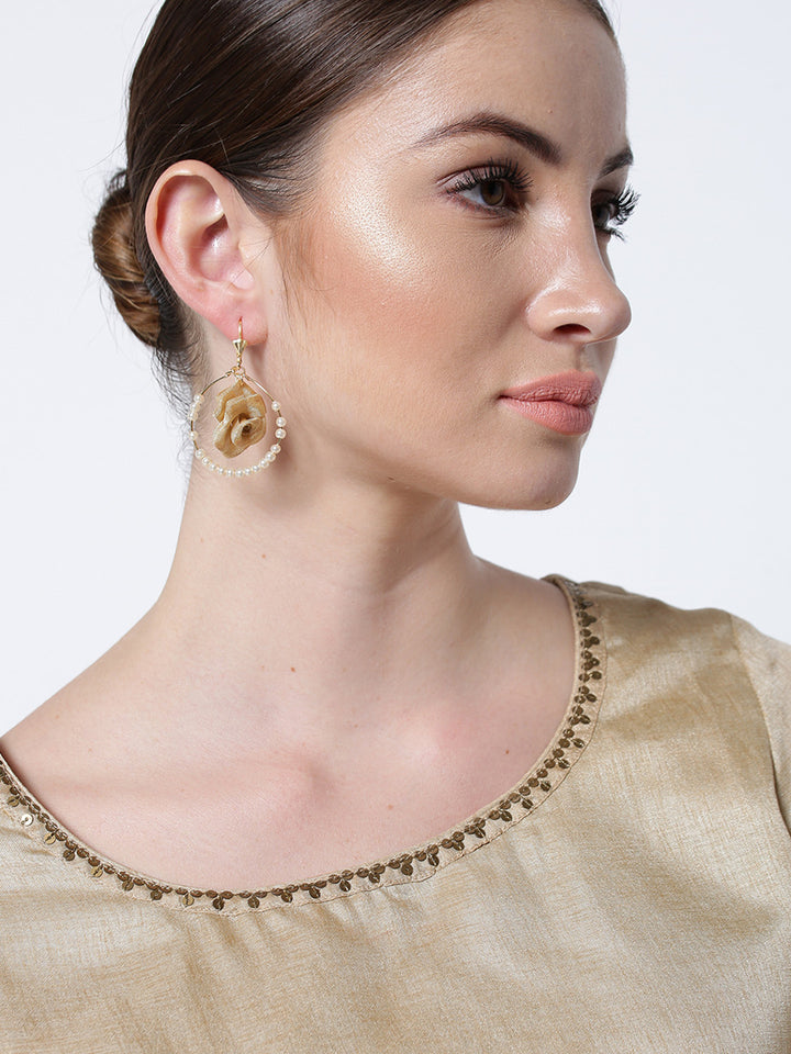 Flowral Pearl Bali Earrings