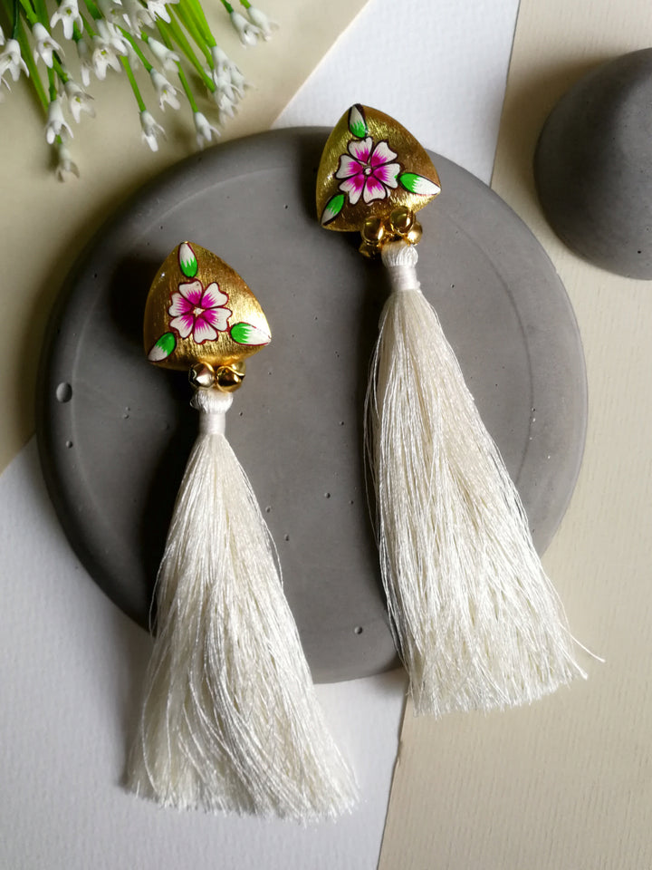 Hand Painted Tasselled Earrings