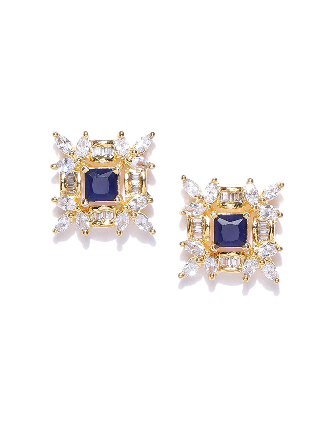 Classic Gold Plated American Diamond Stud Earring For Women And Girls