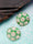 Hand Painted Round Green Colour Floran Stud Earring For Women And Girls