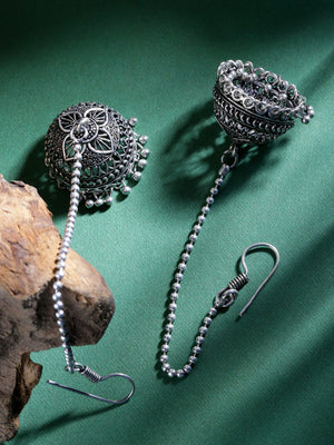 Designer Silver Plated Long Jhumki Earring For Women And Girls