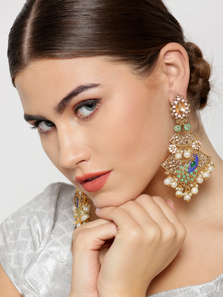 Gold-Plated Pearls Studded Earrings