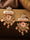 Gold-Plated Stone Studded Meenakari Earrings with Beads Drop in Peach Color