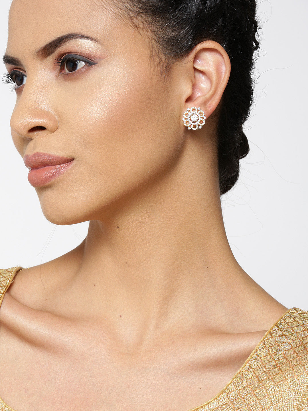Gold Stud Earrings - Azendi