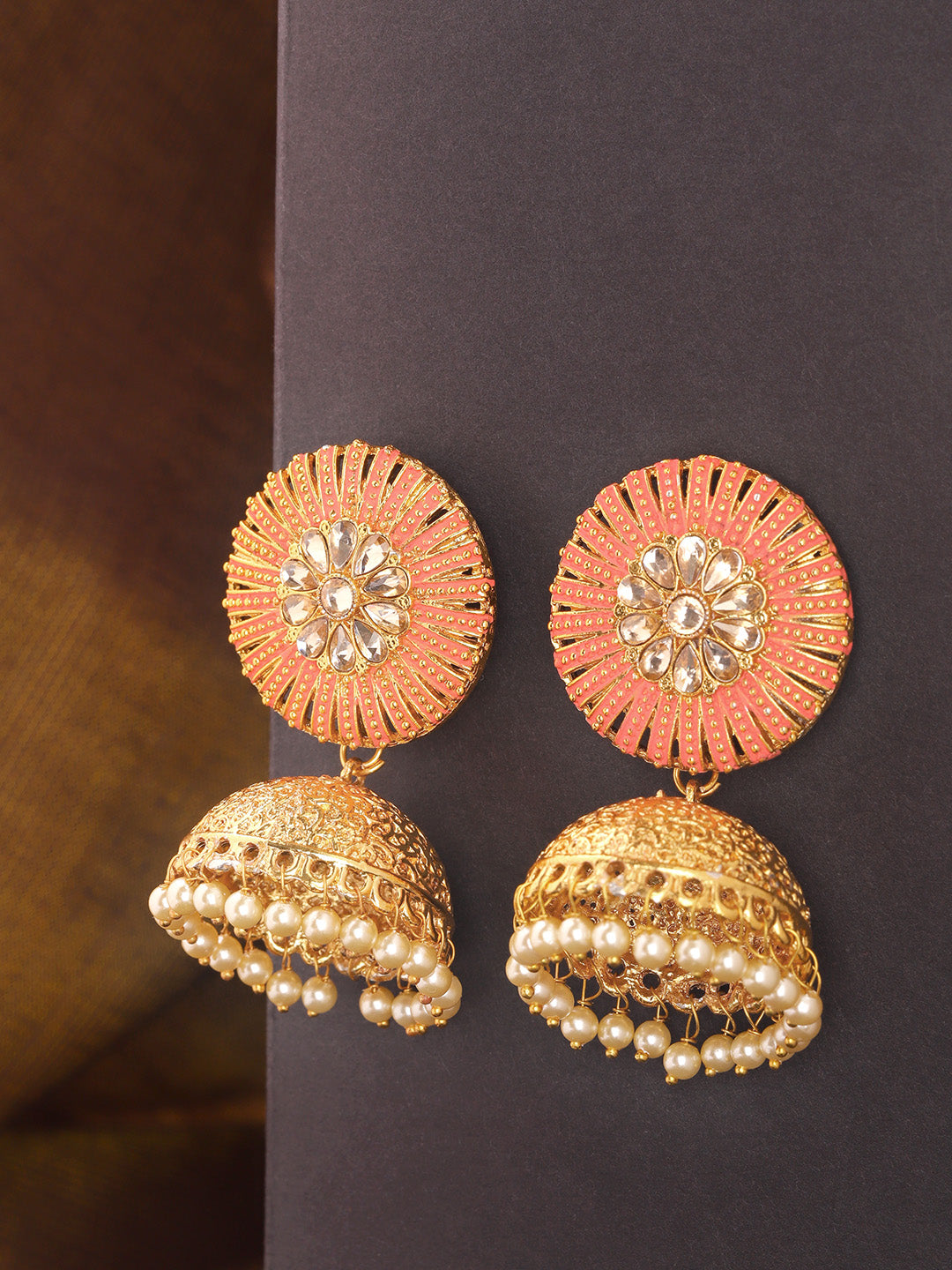 Indian Bollywood Meenakari Jhumka Earrings Gold Plated Pakistani Jhumki  Women | eBay