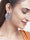 Oxidised Silver-Plated Stone studded Drop earrings