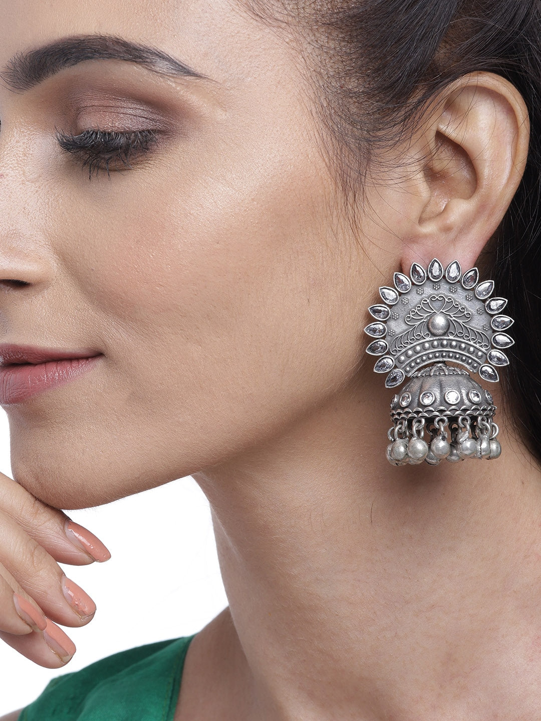 BuySend Elegant Design Silver Oxidised Earrings Online FNP