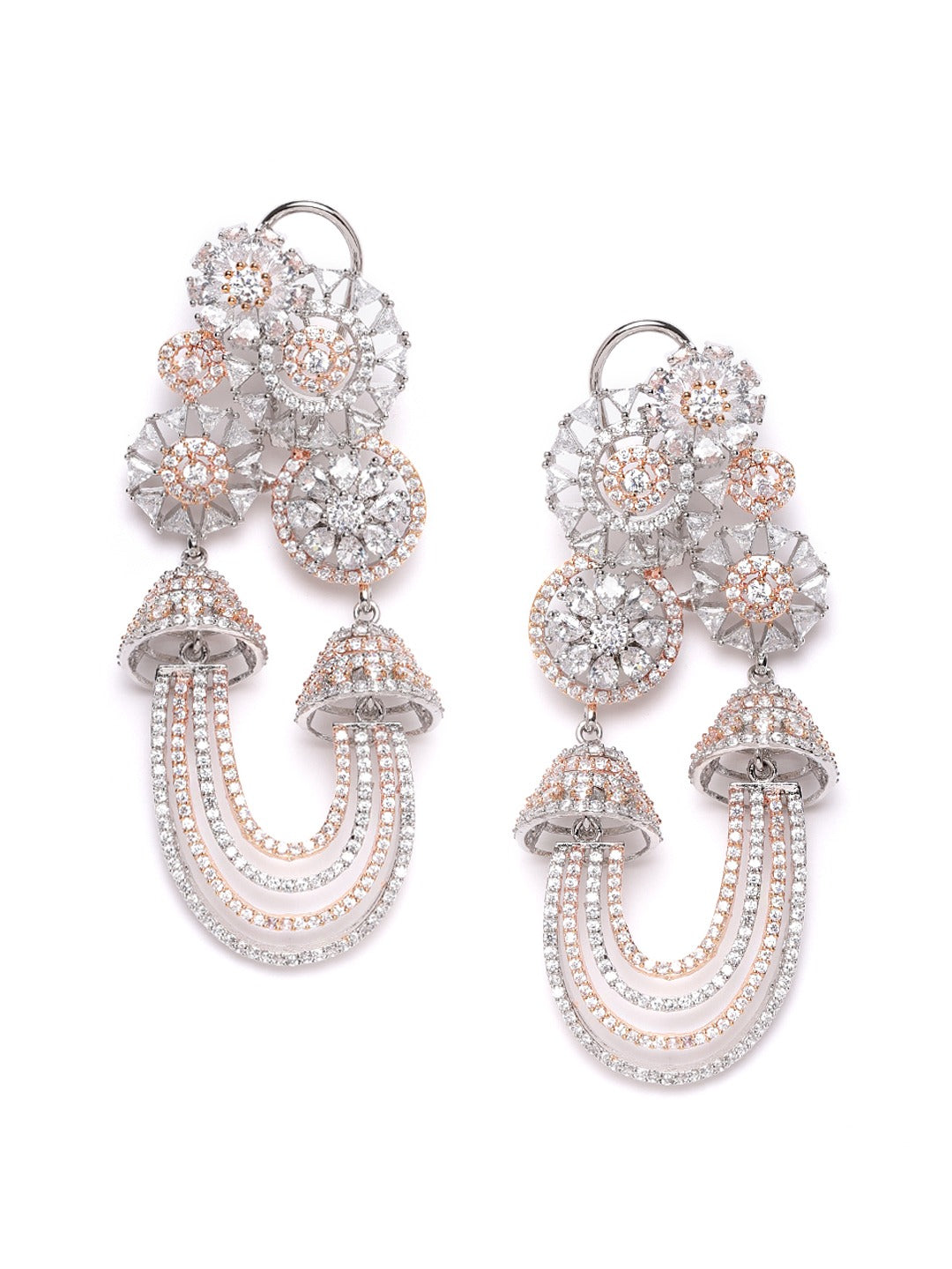 American Diamond Oversized Drop Earrings