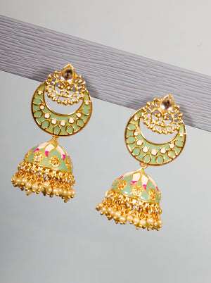 Gold Plated Crescent Shaped Jhumka Chandbali