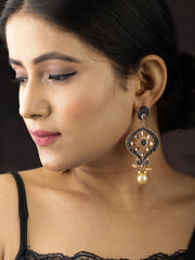 Kundan Studded and Beaded Earrings