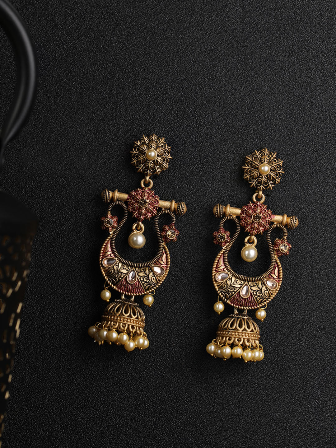 Stunning Peacock Design Gold Earring Forming Collection ER2141