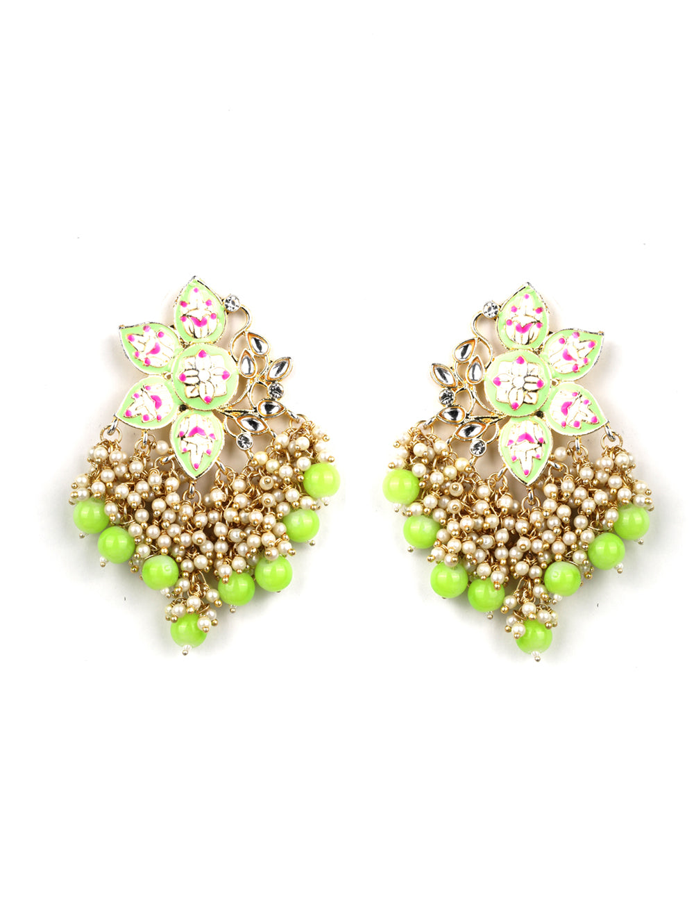 Kundan Beaded Floral Shaped Earring