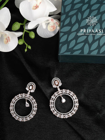 Rose Gold Plated American Diamond Hoop Earring