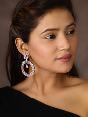 Rose Gold Plated American Diamond Hoop Earring