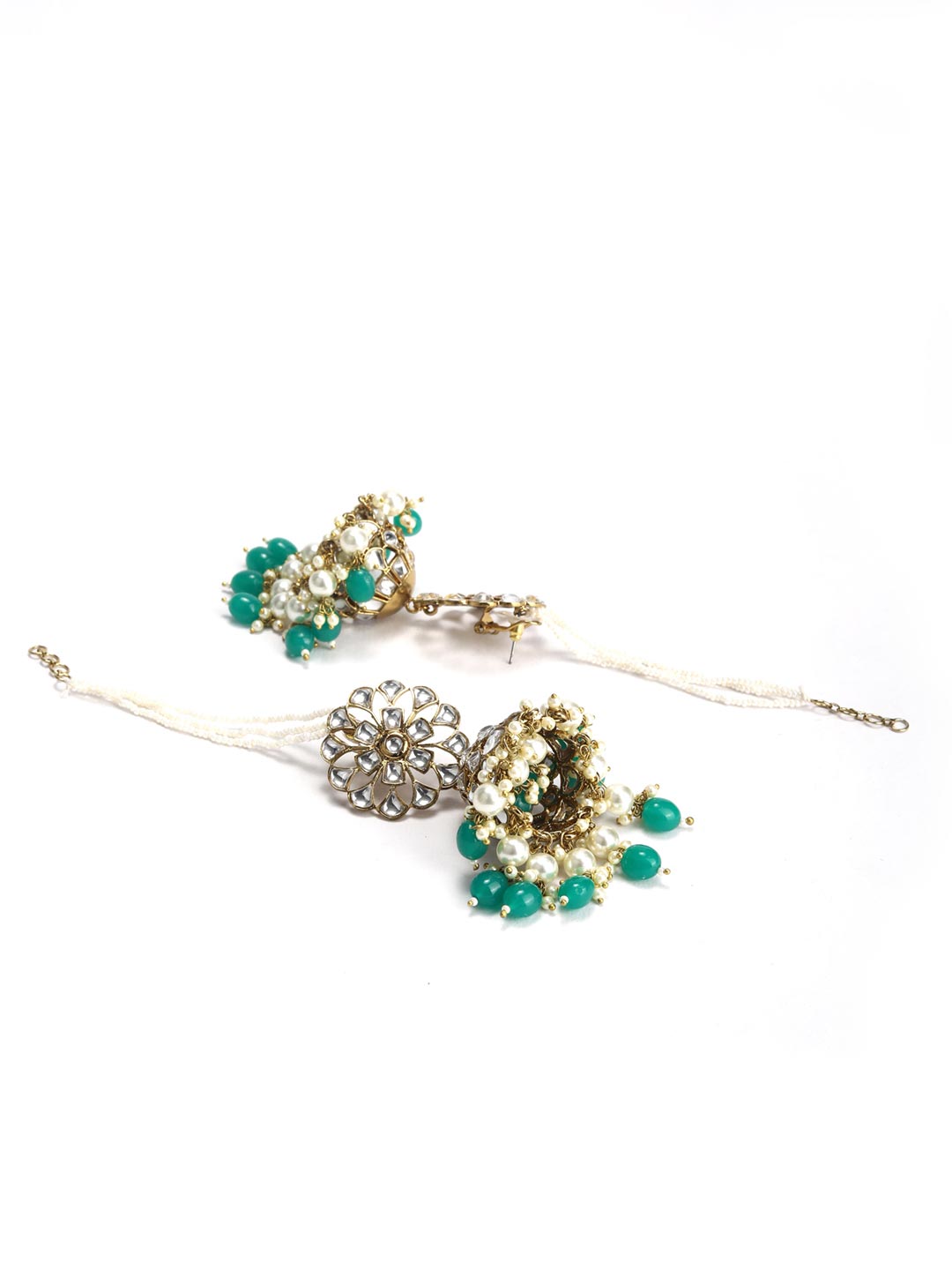 Amazon.com: Earring Traditional Stylish Gold Plated Polki & Pearl Bahubali Jhumki  Jhumka Earrings Jewellery for Girls and Women : Sports & Outdoors