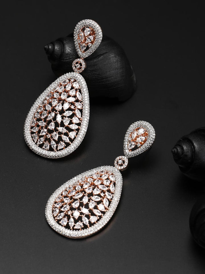 Dreamy Drops-American Diamond Rose Gold Plated Earring