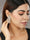 Stones Studded Rose Gold Plated Drop Earring
