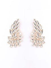 Stones Studded Rose Gold Plated Drop Earring