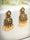 Orange Kundan Pearls Gold Plated Drop Earring