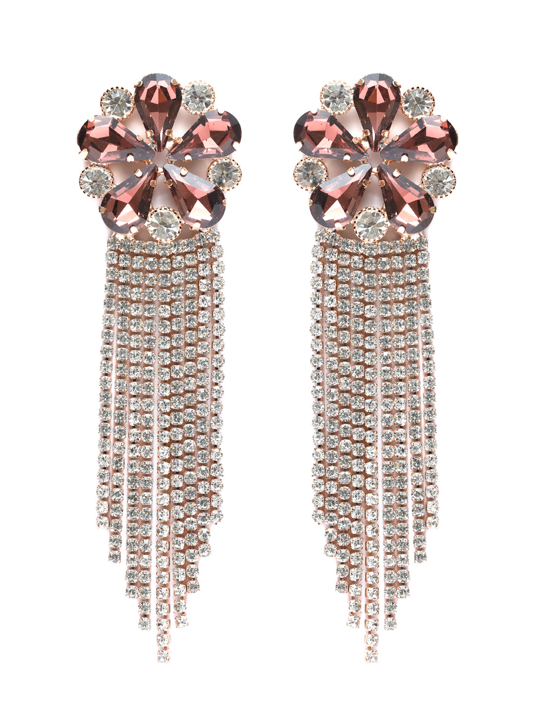 Contemporary Purple American Diamond Drop Earrings