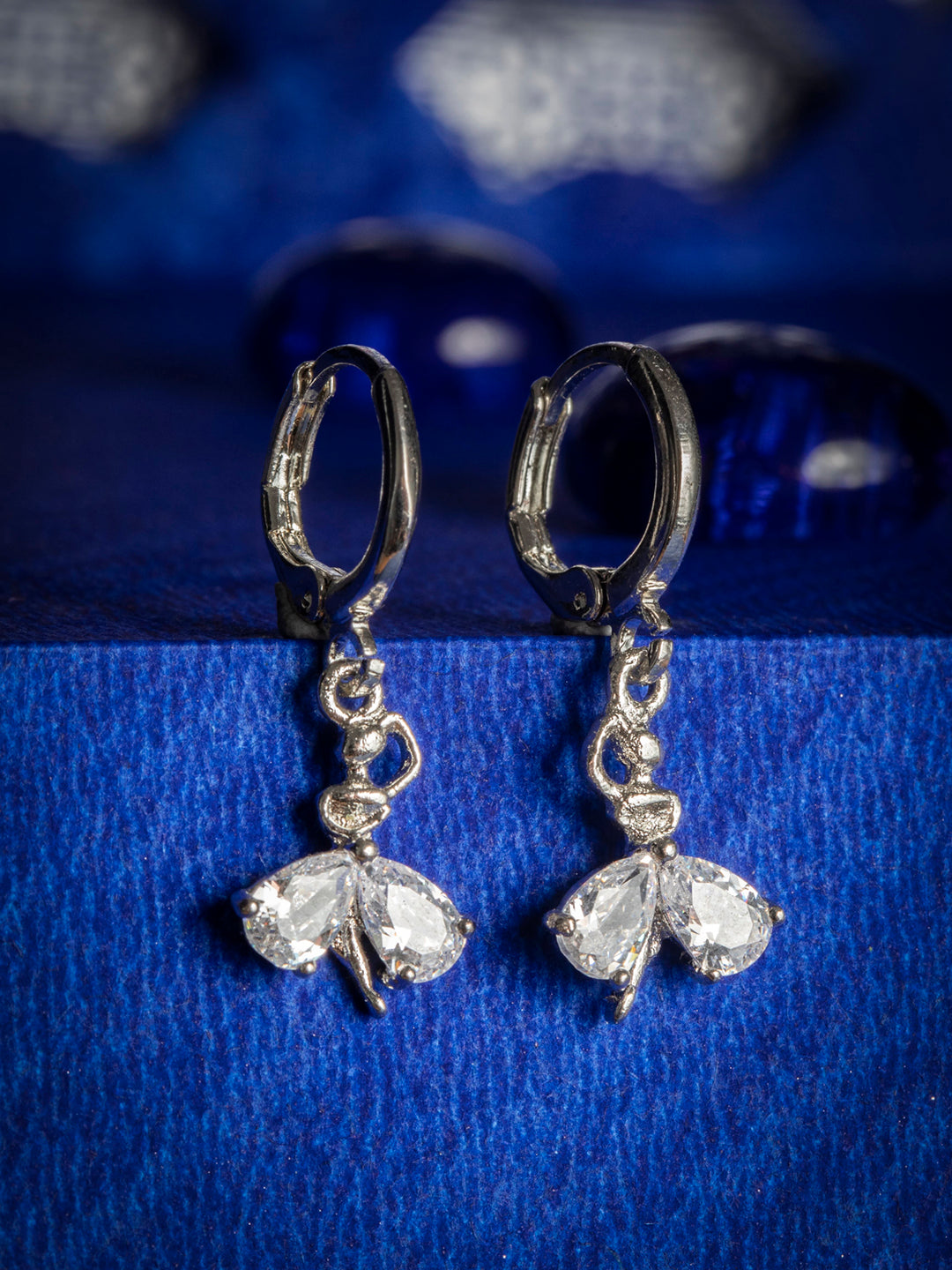 Cute Little American Diamond Studded Fairy Drop Earrings