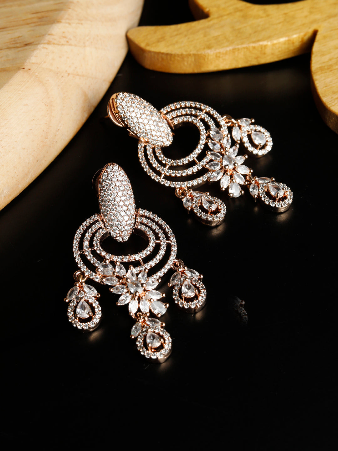 American Diamond Long Jhumka Earrings Jewelry  sagunittujewel
