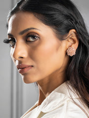Floral Rose Gold Oversized Studs