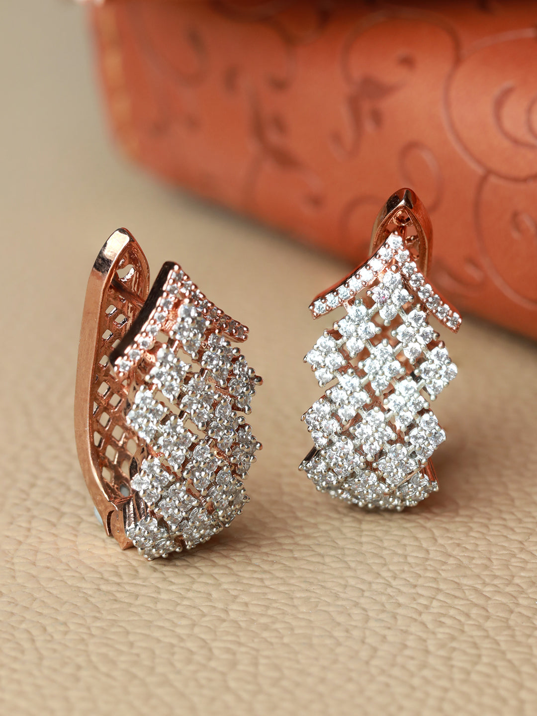 Rose Gold Earrings, Bridal Jewelry, Dangle Earrings, Wedding Earring, Rose  Gold Jewelry E069 - Etsy