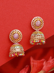Priyaasi Multicolor Gold Plated Jhumka Earrings