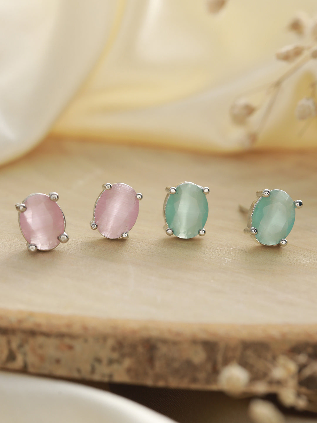 Signature Stones - Love - Rose Quartz Silver Studs and Hoop Earrings S –  Giftology Scottsdale